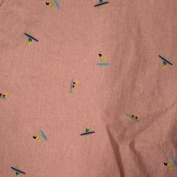 Jachs NY Bleeker Surfboard Surfer Print Stretch Chino Short, Size W33, Salmon - Picture 5 of 11